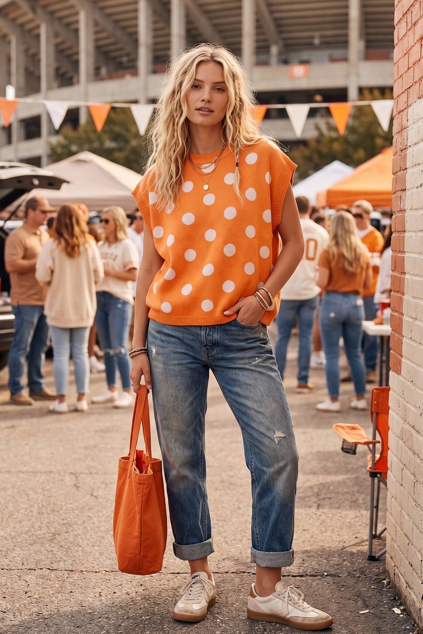 Polka Dot Knit Top