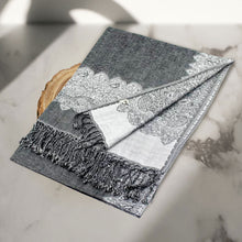 Load image into Gallery viewer, Border Pashmina Scarf Shawl with Fringe