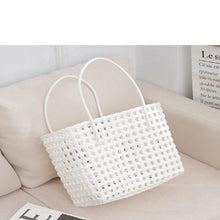 Load image into Gallery viewer, Elysa See Through Hand Woven Eco Plastic Tote Bag