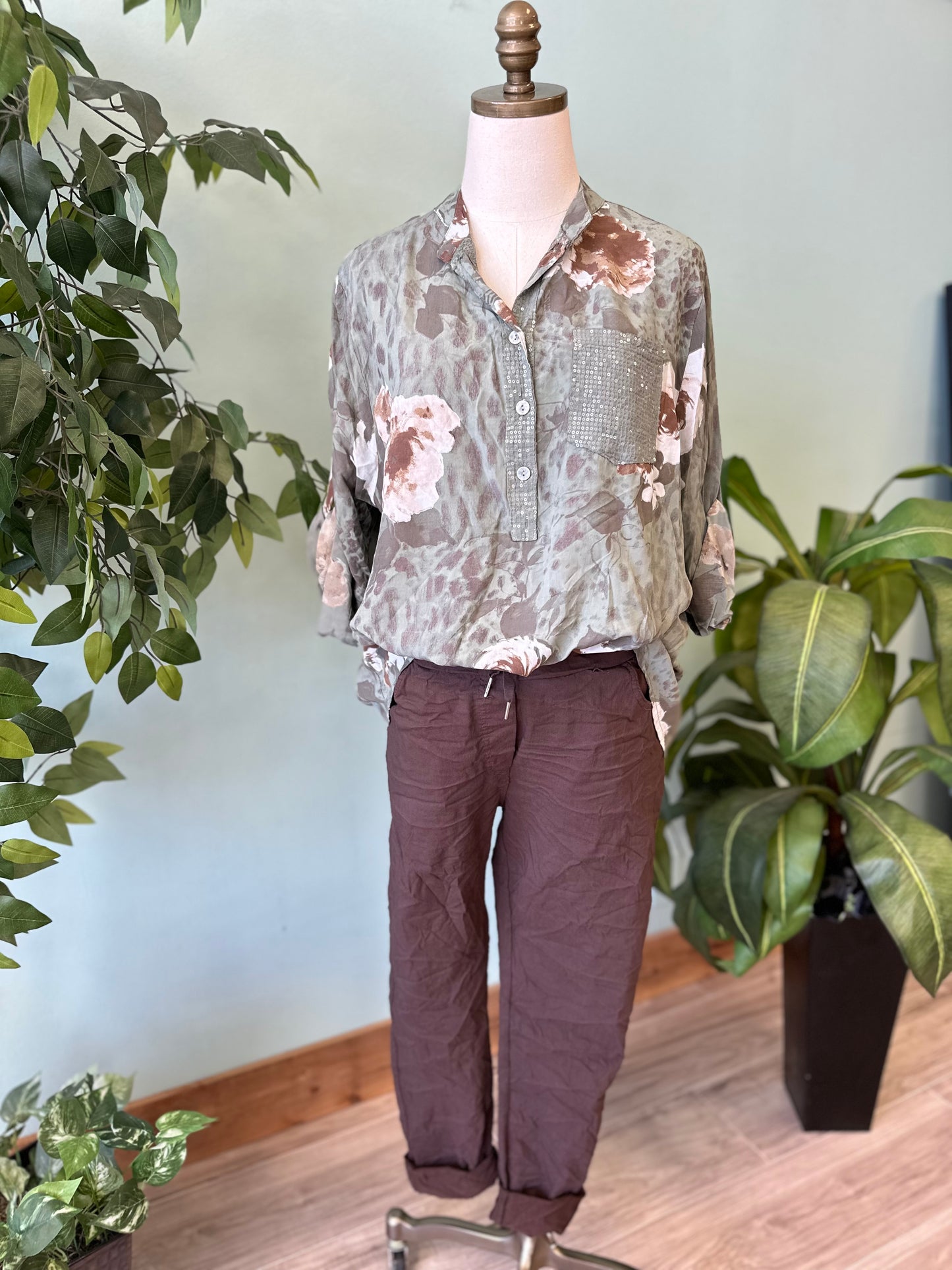 Sequin Pocket Top