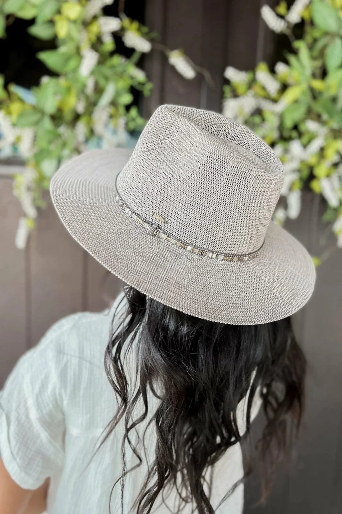 Panama Rhinestone Thread Detail Hat *FINAL SALE*