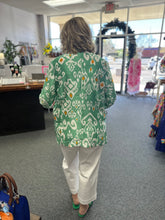 Load image into Gallery viewer, Emerald Ikat Blazer *FINAL SALE*