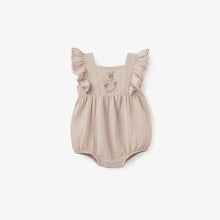 Load image into Gallery viewer, Embroidered Organic Muslin Bubble Romper
