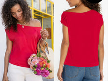 Load image into Gallery viewer, Asymmetrical Off Shoulder Knit Top