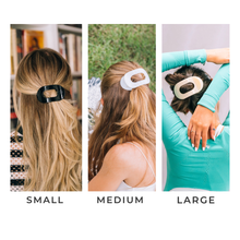 Load image into Gallery viewer, Round Flat Hair Clip | Large | Jet Black