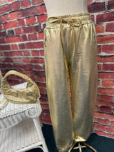 Load image into Gallery viewer, Metallic Gold Jogger Pants