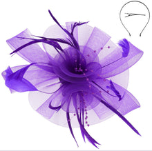 Load image into Gallery viewer, Mesh Feather Fascinator Headband *FINAL SALE*