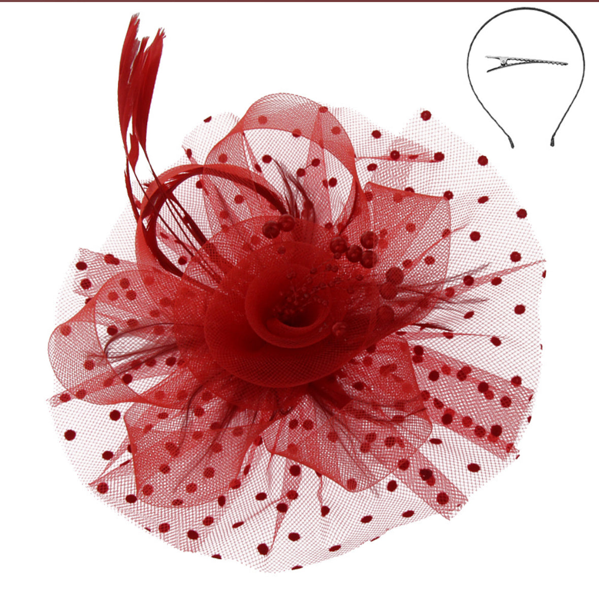 Feather Flower & Leaf Fascinator