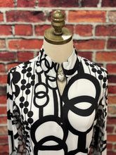 Load image into Gallery viewer, Black & White Modern Print UPF 50 Zip Top