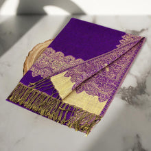 Load image into Gallery viewer, Border Pashmina Scarf Shawl with Fringe