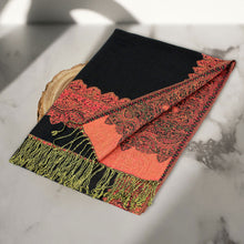 Load image into Gallery viewer, Border Pashmina Scarf Shawl with Fringe