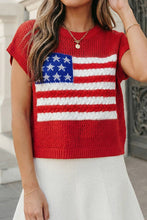 Load image into Gallery viewer, USA Flag Graphic Short Sleeve Sweater Top