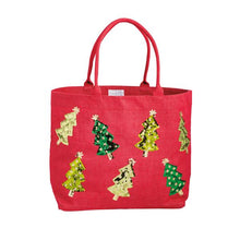 Load image into Gallery viewer, Holiday Jute Tote
