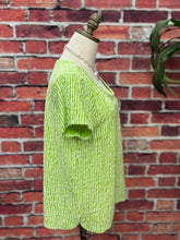 Load image into Gallery viewer, Lime Textured Stripe Knit Top