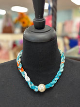 Load image into Gallery viewer, Twisted Scarf Necklace W/Magnetic Pearl