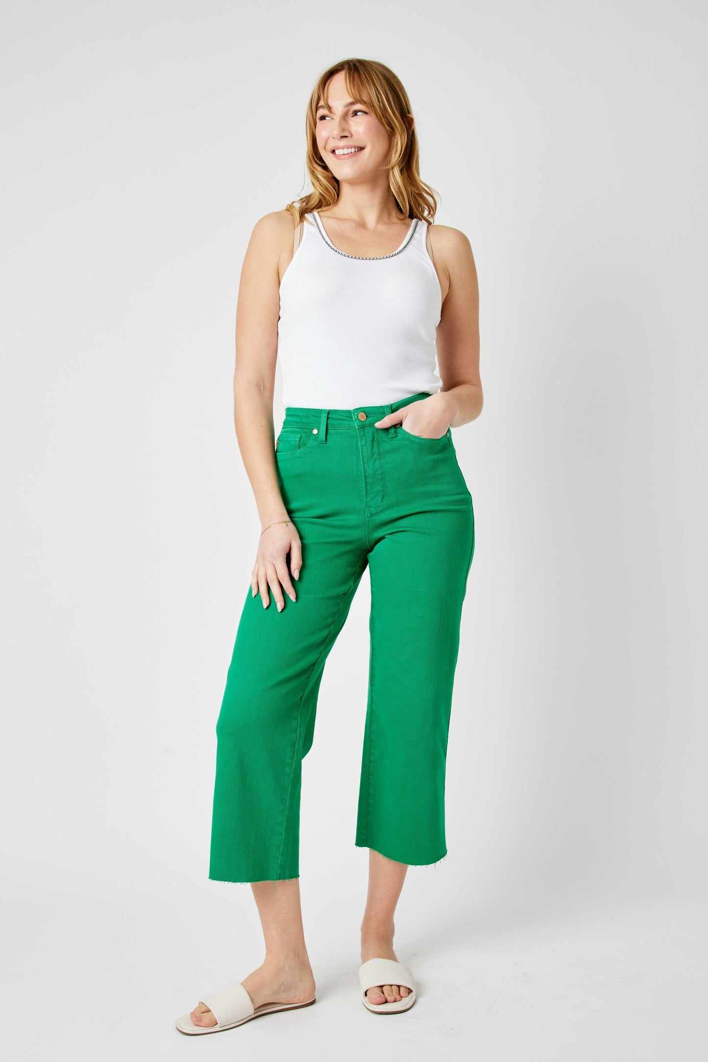 Judy Blue High Waist Garment Dyed Wide Leg Crop * FINAL SALE*