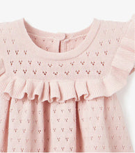 Load image into Gallery viewer, Pointelle Flutter Sleeve Knit Baby Dress

