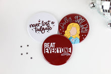 Load image into Gallery viewer, Maroon Game Day Tailgate Buttons | Game Day Pins