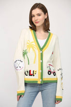 Load image into Gallery viewer, GOLF EMBROIDERED PATCH CARDIGAN