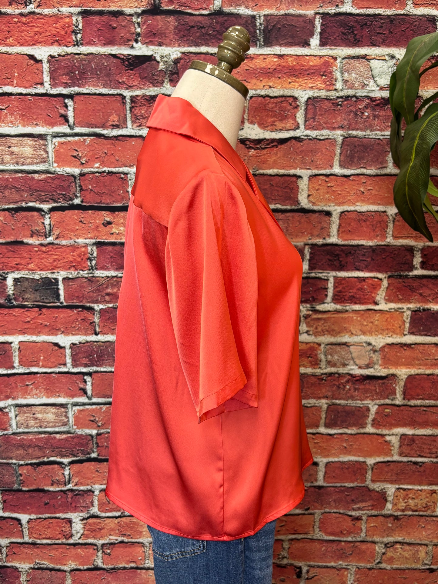 Short Sleeve Camp collar Blouse