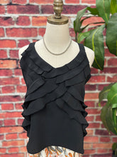 Load image into Gallery viewer, Midnight Ruffle Charm Tank