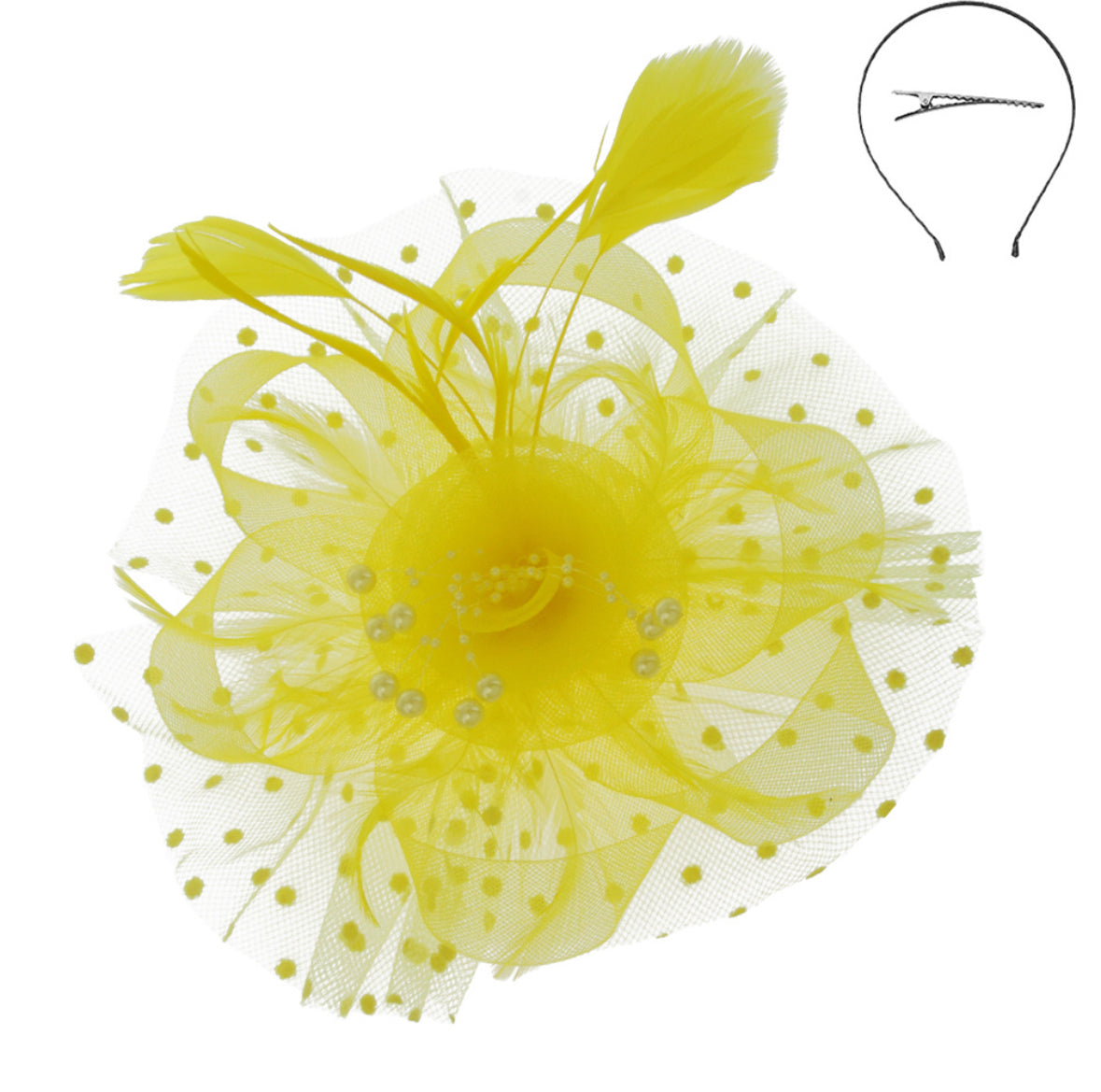 Feather Flower & Leaf Fascinator