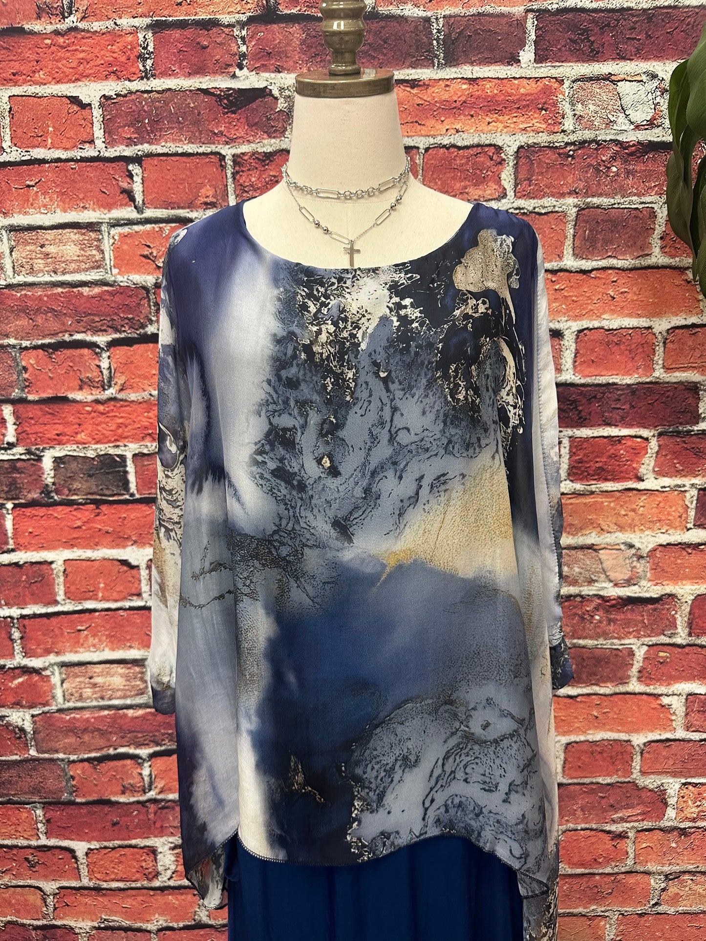 Poncho Silk Top