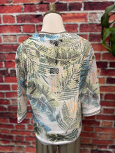 Load image into Gallery viewer, 3/4 SLV PRINTED NET TOP