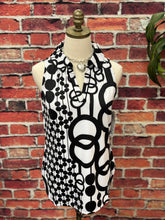 Load image into Gallery viewer, Black & White Modern Print Sleeveless UPF 50 Top