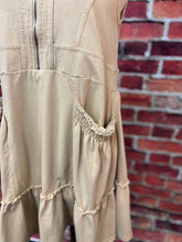 Load image into Gallery viewer, Washed Neutral Zip-Front Tiered Tunic Dress *FINAL SALE*