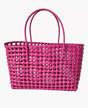 Load image into Gallery viewer, Elysa See Through Hand Woven Eco Plastic Tote Bag