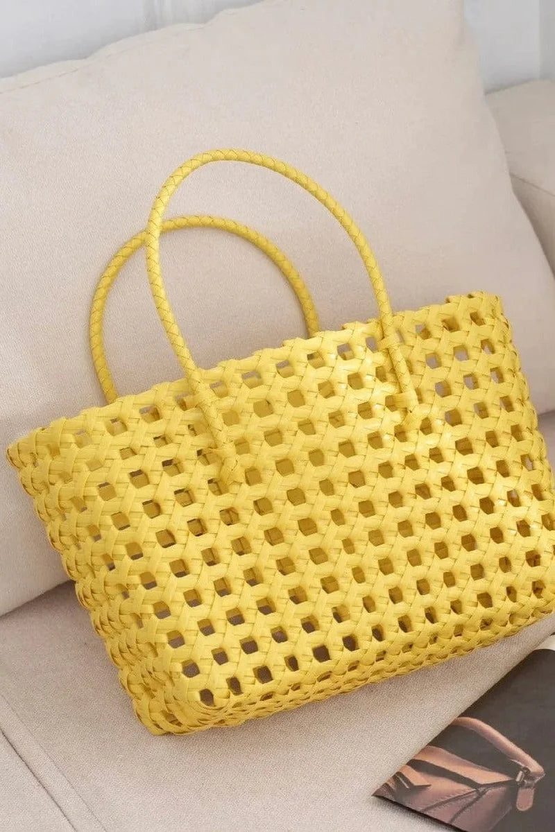 Elysa See Through Hand Woven Eco Plastic Tote Bag