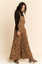 Load image into Gallery viewer, ANIMAL PRINTED DENIM WIDE OPEN LEG OVERALL PANTS