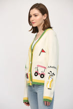 Load image into Gallery viewer, GOLF EMBROIDERED PATCH CARDIGAN