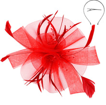 Load image into Gallery viewer, Mesh Feather Fascinator Headband *FINAL SALE*