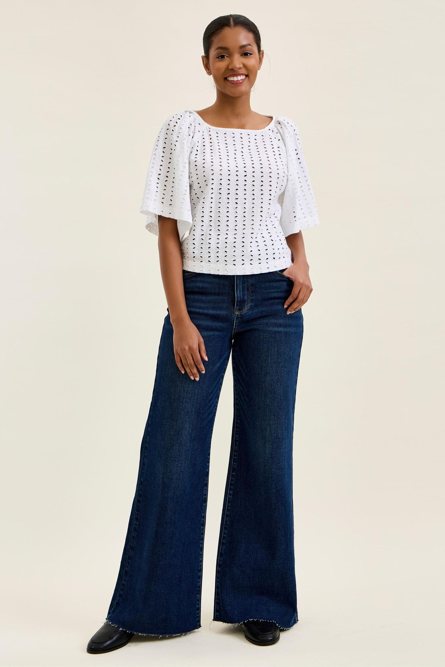 Judy Blue HW Retro Wide w/ Adjustable WB Tabs + Raw Hem