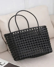 Load image into Gallery viewer, Elysa See Through Hand Woven Eco Plastic Tote Bag