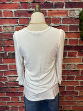 Load image into Gallery viewer, Elbow Sleeve Notch Knit Tee