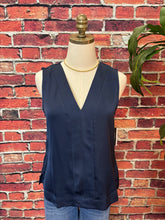 Load image into Gallery viewer, Sleeveless V-neck Woven-to-knit Top