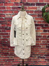 Load image into Gallery viewer, Pinstripe Stretch Denim Jacket