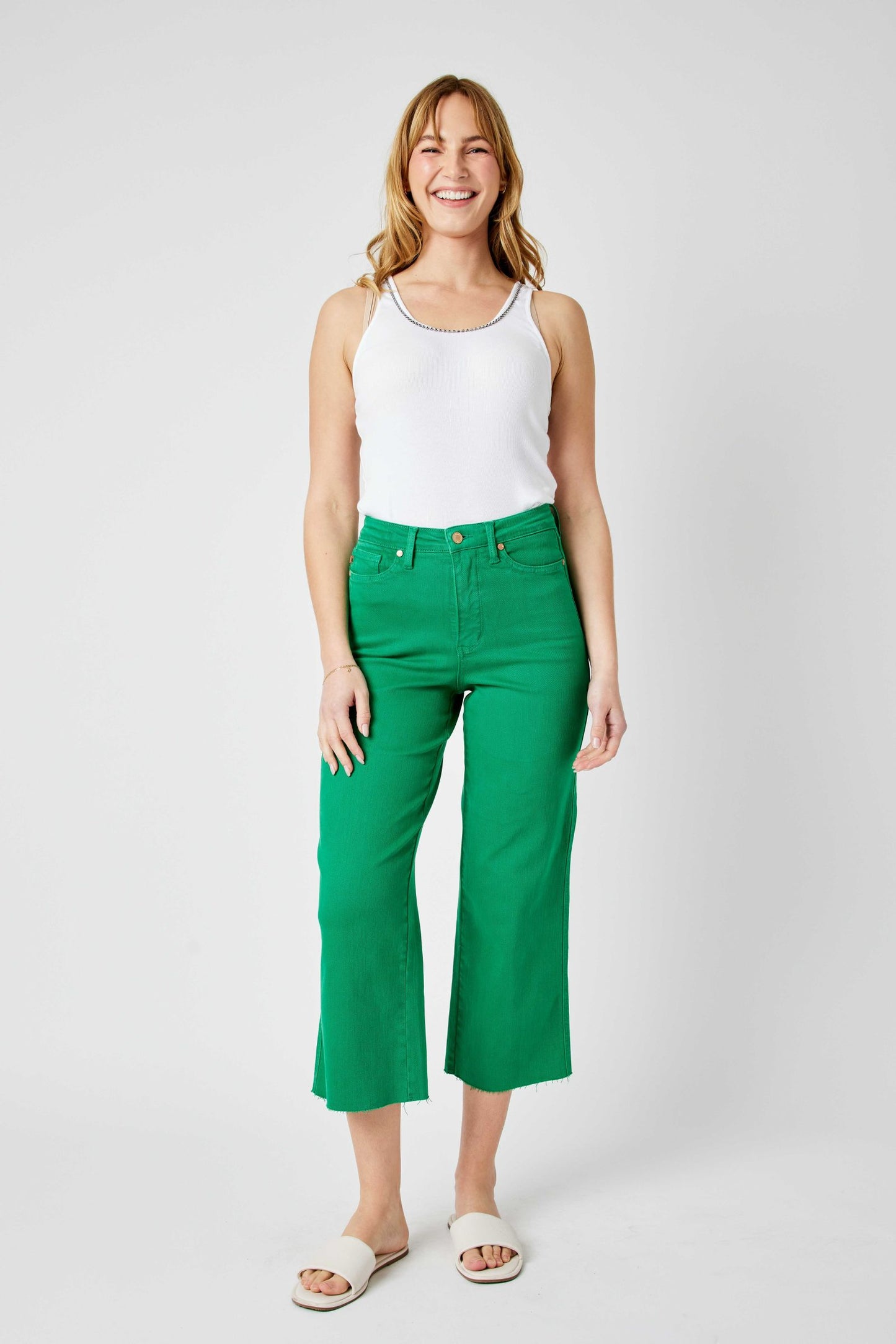 Judy Blue High Waist Garment Dyed Wide Leg Crop * FINAL SALE*