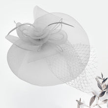 Load image into Gallery viewer, Mesh Flower Feather Fascinator Headband *FINAL SALE*