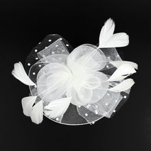 Load image into Gallery viewer, Mesh Feather Fascinator Headband *FINAL SALE*