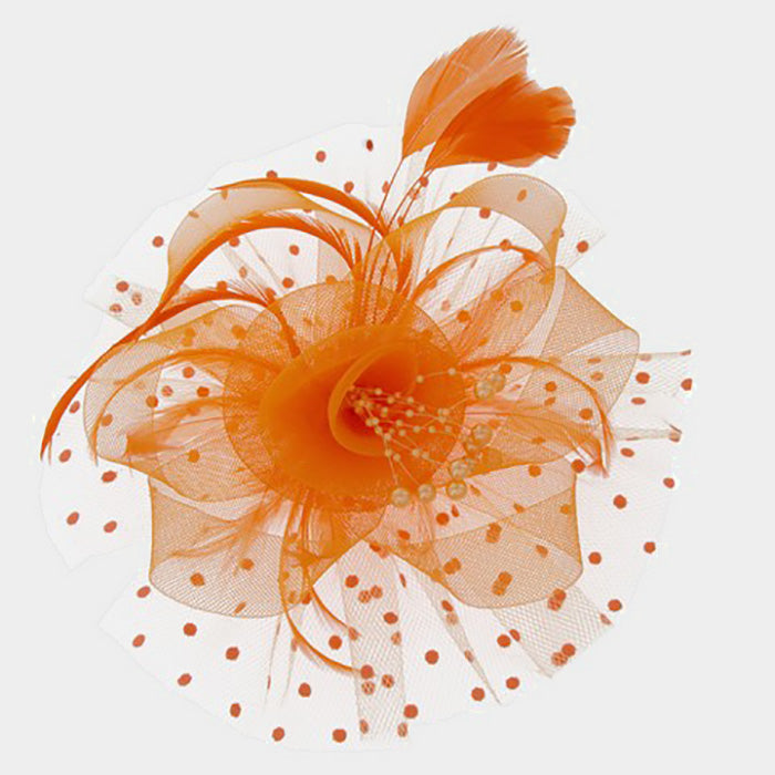 Feather Flower & Leaf Fascinator