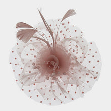 Load image into Gallery viewer, Feather Flower &amp; Leaf Fascinator
