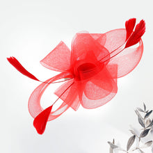 Load image into Gallery viewer, Mesh Vail Feather Fascinator Headband *FINAL SALE*