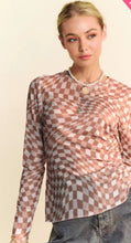 Load image into Gallery viewer, Checkered Burnout Top