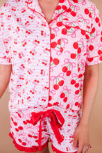 Load image into Gallery viewer, Cherry Bomb Ruffle Pajama Set