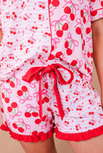 Load image into Gallery viewer, Cherry Bomb Ruffle Pajama Set