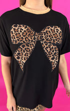 Load image into Gallery viewer, Leopard Bow Oversized Tee